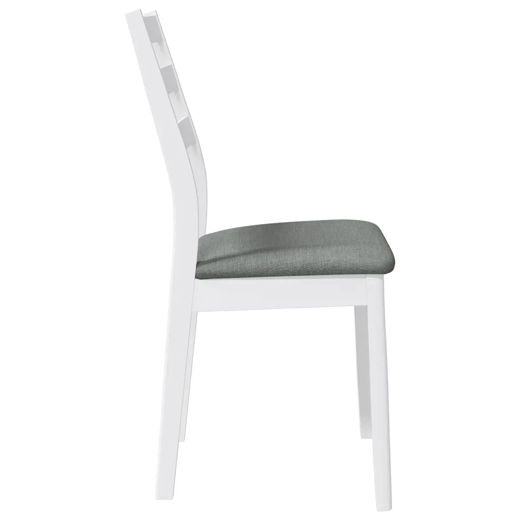 Sedie da Pranzo con Cuscini 2 pz | Sedie da cucina Bianco Legno Massello di Hevea