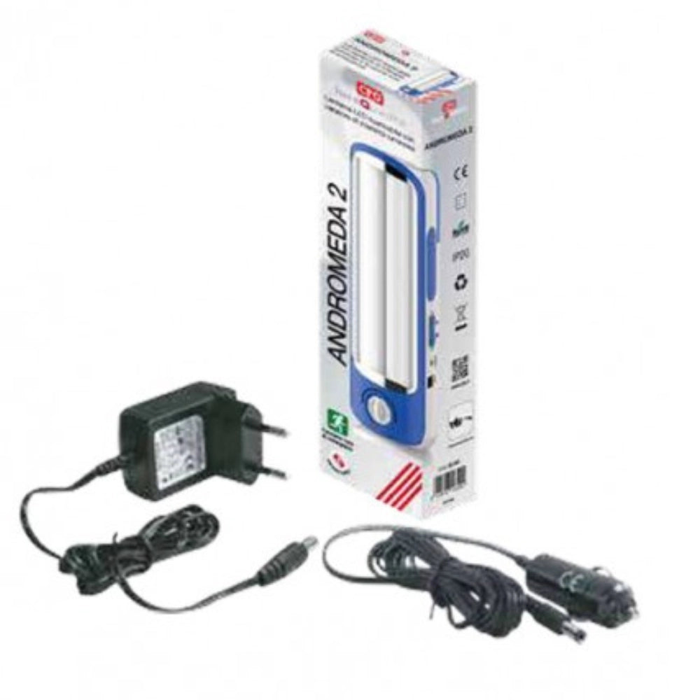Cfg el045 lampada ricaricabile led andromeda emergenza con selettore intensita' 8w