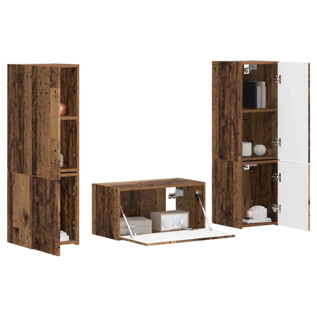 Set mobile TV 5 pz-Credenza per TV Legno vecchio Legno multistrato 335670