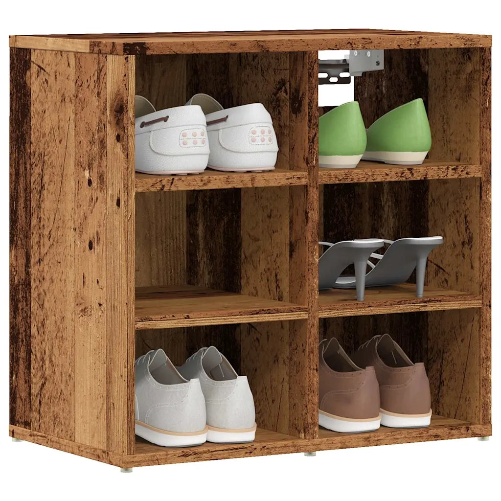 Scarpiere 2 pz-Set di 2 Scaffale per scarpe Legno Antico 52x30x50 cm