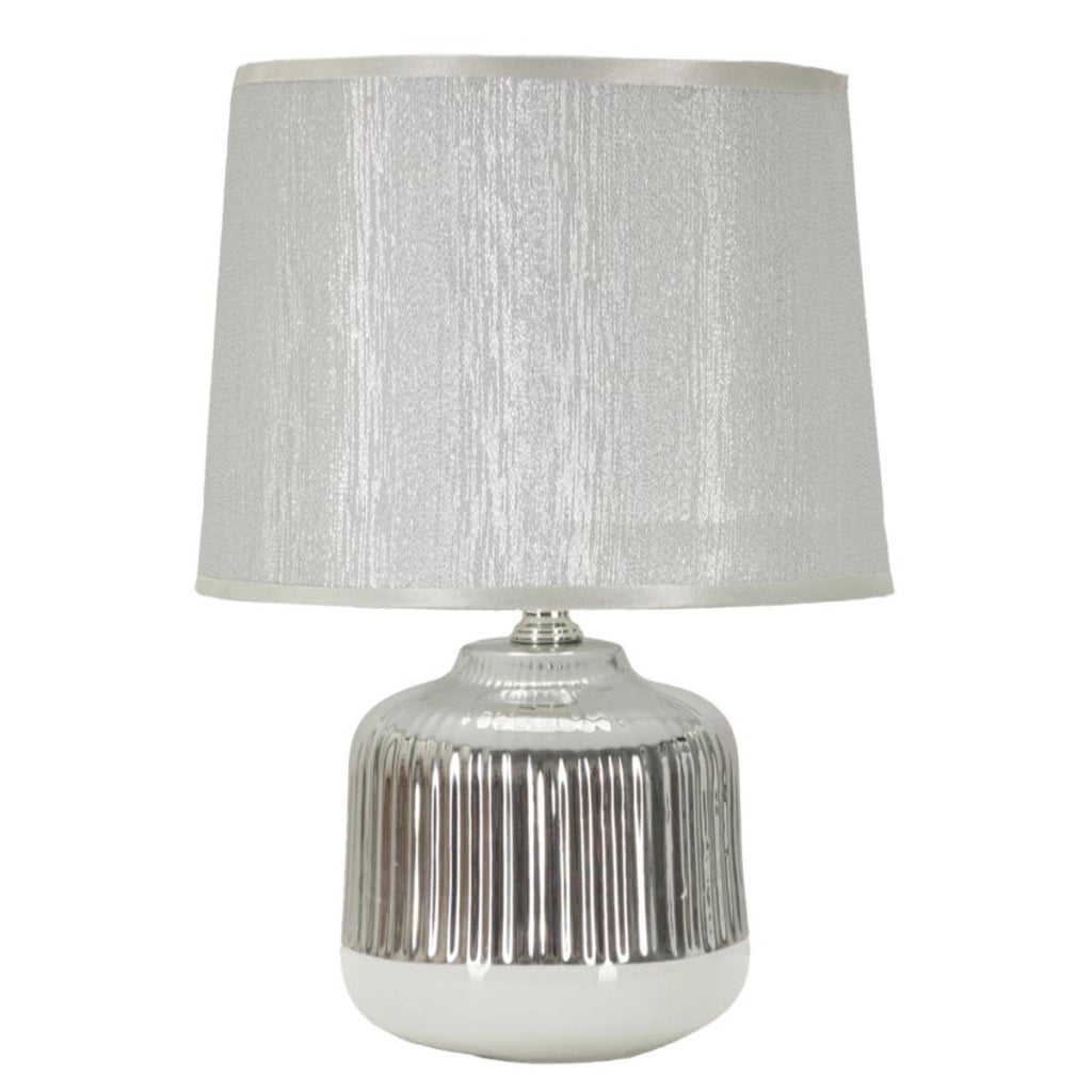 Lampada da tavolo Lucina argento in ceramica Ø20×29 cm