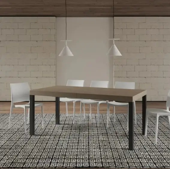 Tavolo allungabile 200/460x90 cm Everyday Premium tortora gambe antracite
