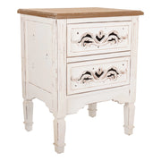 Comodino in legno bianco 48x38x62