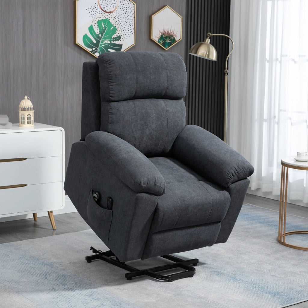 Poltrona Massaggiante Elettrica Reclinabile con Alzapersona ¨C Minimal ¨C Grigio