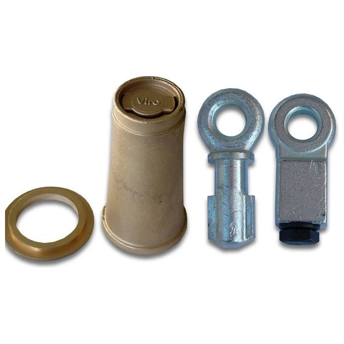 Viro 695 Kit Accessorio Serranda Anelli in Acciaio Forgiato Zincato e Campana di Bloccaggio in Ottone Ancoraggio a Pavimento