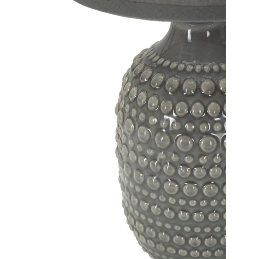 Lampada da Tavolo VKH94, Grigio, Ceramica, 15x15x30,5 cm