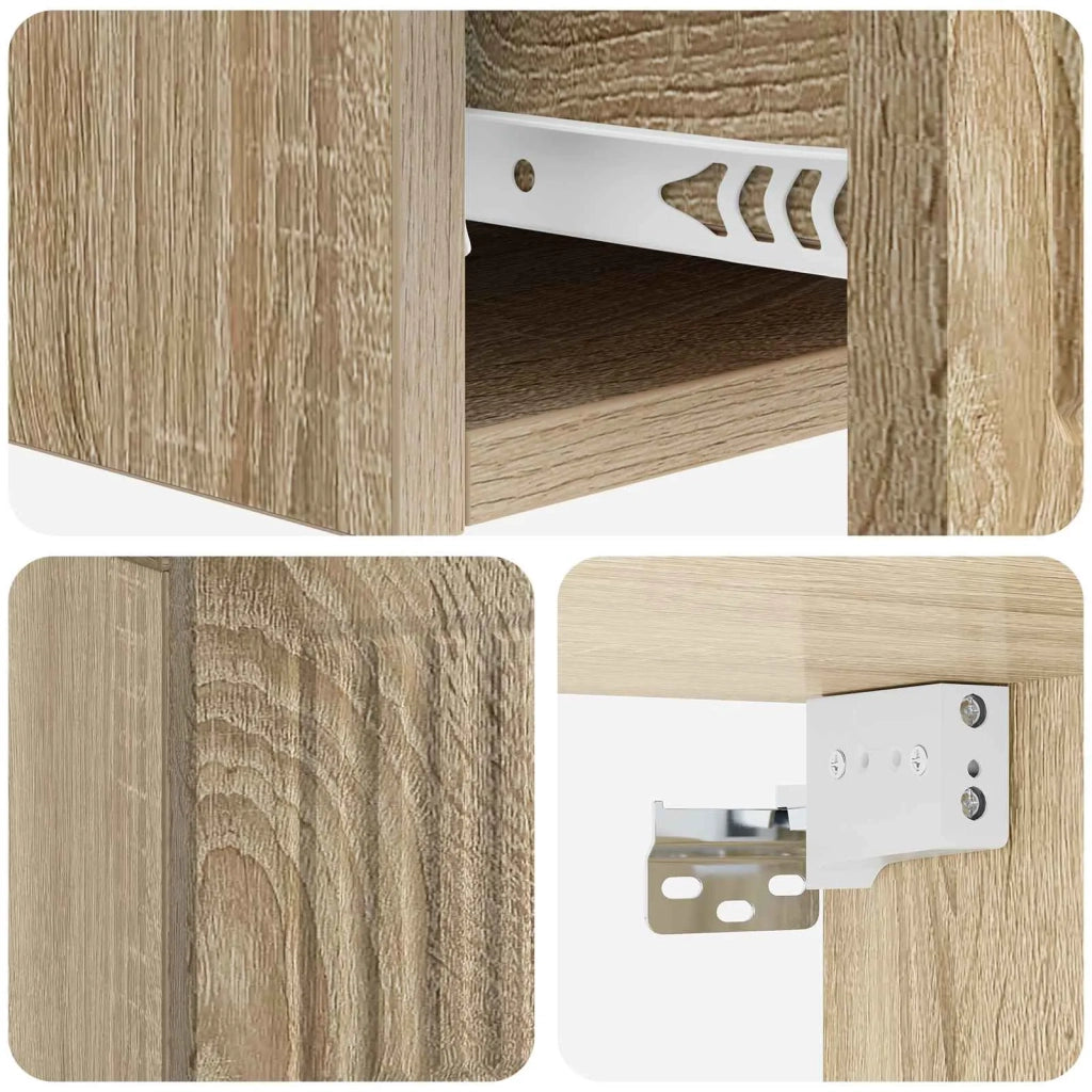 Tavolino da Parete Laterale | Tavolo laterale | Tavolino Rovere Sonoma 59 x 34,5 x 17 cm