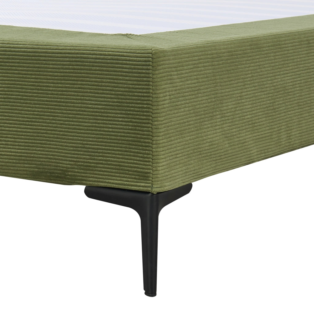 Letto Matrimoniale Lilla con Materasso 160x200 cm Fodera Protettiva Verde [en.casa]