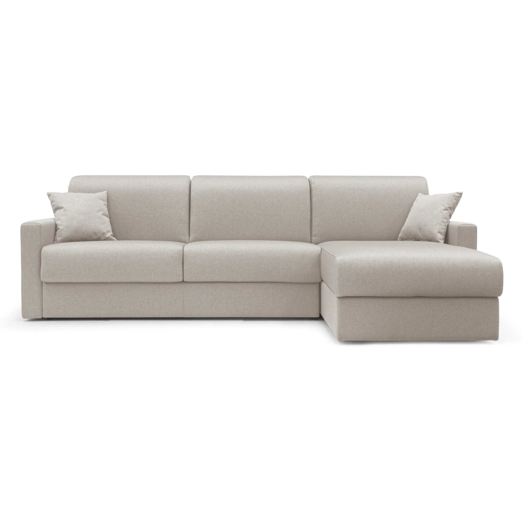 Chris Divano letto angolare 5 posti in tessuto impermeabile T13 268 cm Destro (mat 140x197) panna