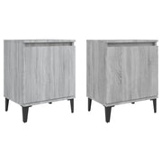Comodini | Armadio da Notte | Mobiletto da notte con Gambe in Metallo Grigio Sonoma 40x30x50 cm