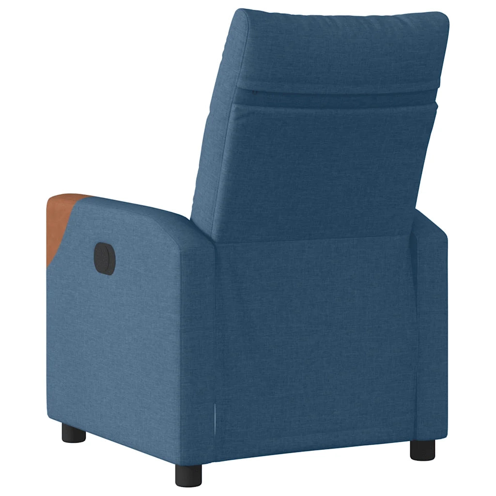 Poltrona | Sedia Relax Reclinabile Blu in Tessuto