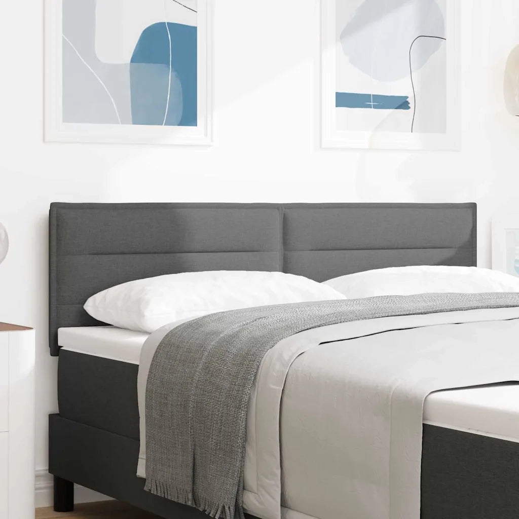 Testiera | Testata LED con strisce LED Grigio scuro 160 cm Tessuto