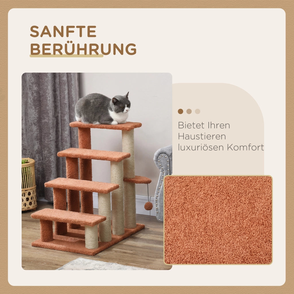 Scaletta per Gatti 4 Livelli ¨C Minimal ¨C 60x40x64 cm Marrone