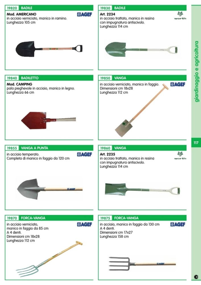 1pz forca vanga per giardino con manico 130 cm cod:ferx.93395