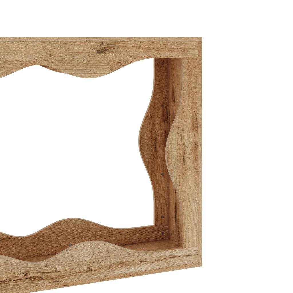 Consolle a 2 ripiani con struttura aperta per ingresso e soggiorno in truciolare 160.5×30×86.5 cm naturale