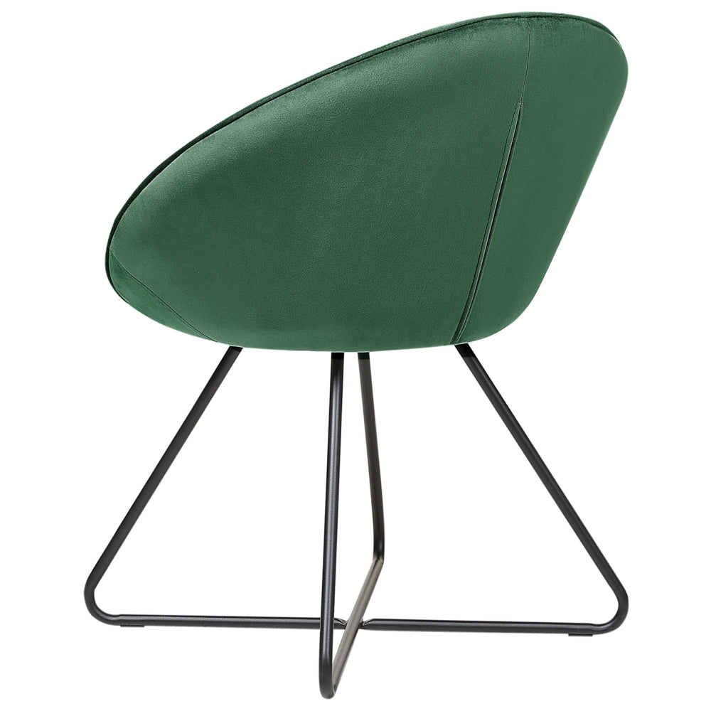 Sedia da salotto Verde Rivestimento in velluto Seduta rotonda Retro Minimalista