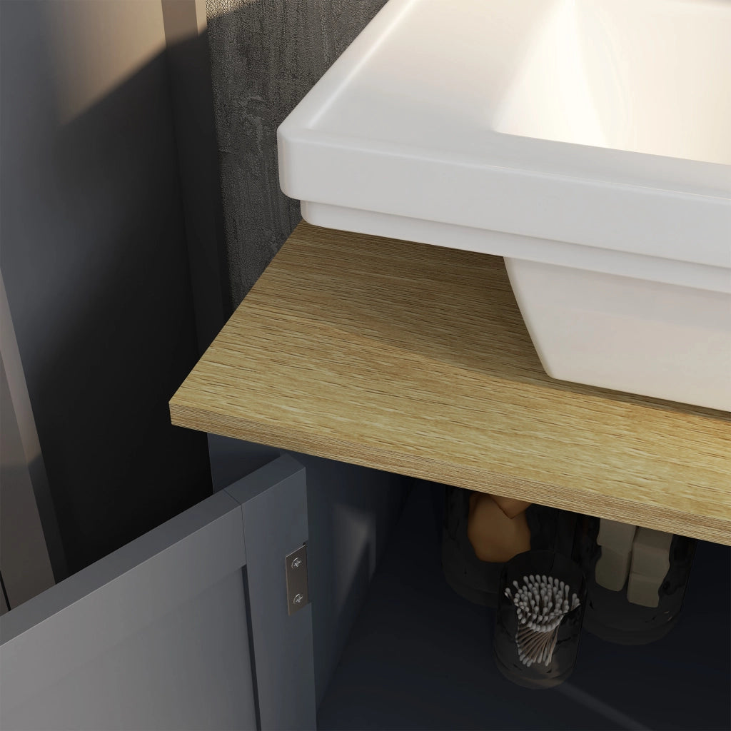 Mobile Sottolavabo ¨C Xylo ¨C Truciolato MDF 2 Ante Ripiano Regolabile 60x30x60 cm Grigio