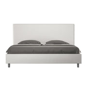 BS COM Letto con rete imbottito 180x210 similpelle bianco