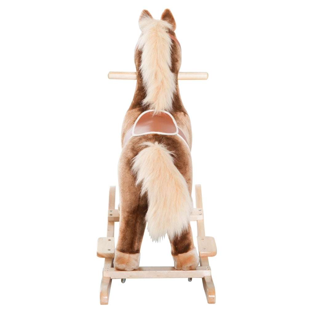 Cavallo a Dondolo per Bambini in Legno Giocattolo Cavalcabile