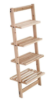 SCAFFALE DA PARETE INCLINATO CON 4 RIPIANI 42 X 26 X 100 CM COLORE NATURALE