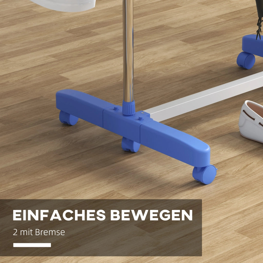 Stendibiancheria Pieghevole 4 Ripiani ¨C Xylo ¨C 142x55x152 cm Blu Argento