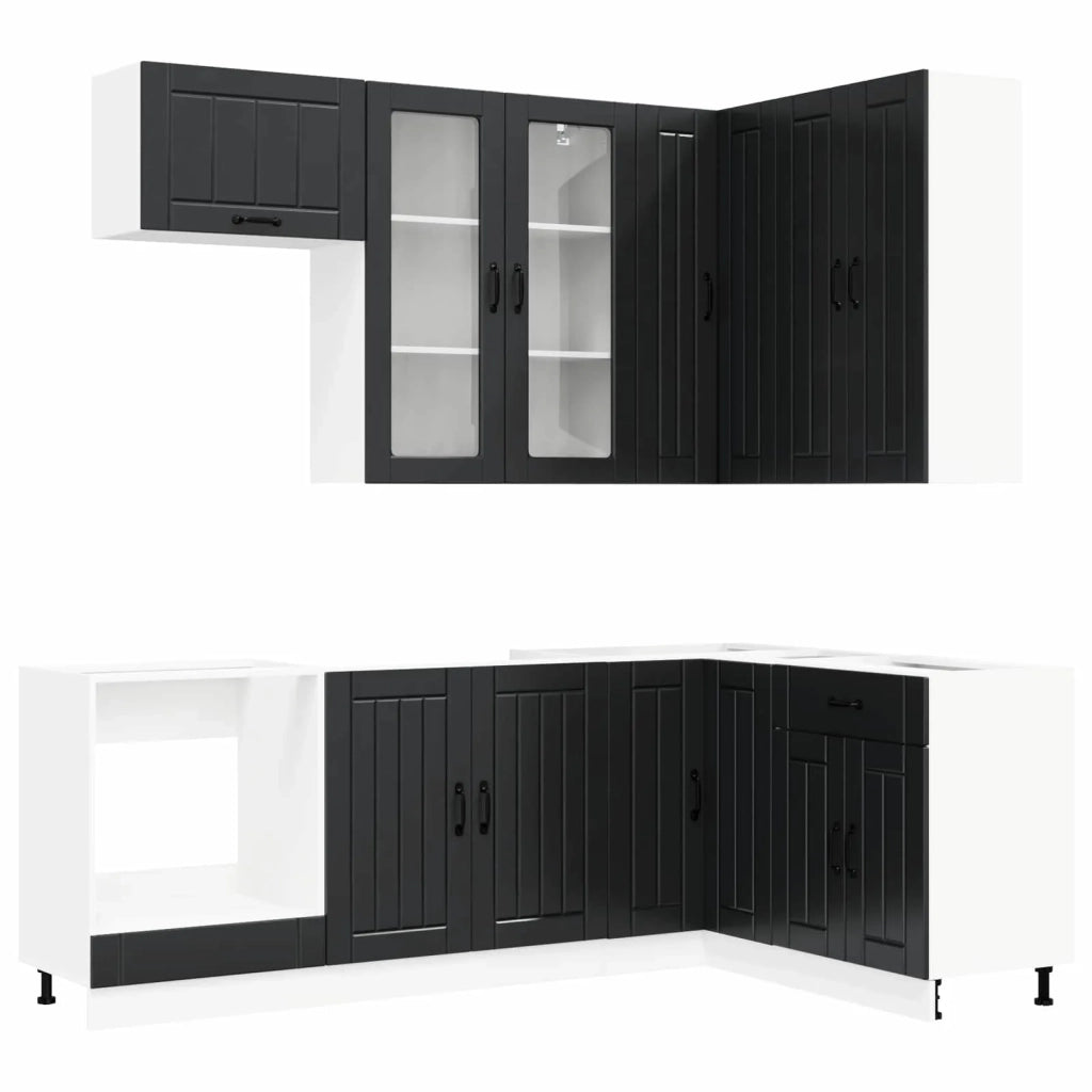 Unità Cucina LUCCA 8 pcs Nero Legno ingegnerizzato 3438478