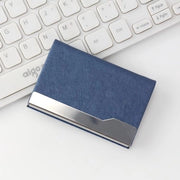 Portafoglio in acciaio inossidabile, portafoglio metallico, portafoglio molto sottile, portafoglio con chiusura magnetica per uomini e donne - Blu Reale