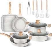 Set di pentole antiaderenti per induzione - insieme da 14 pezzi di utensili da cucina - set di pentole antiaderenti per cucina