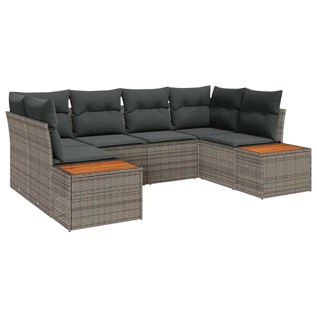 Set Divano da Giardino con cuscino 6 pcs Grigio Polyrattan 3356824