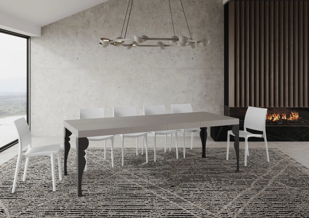 Tavolo allungabile 140/400x90 cm Paxon Premium cashmere gambe antracite