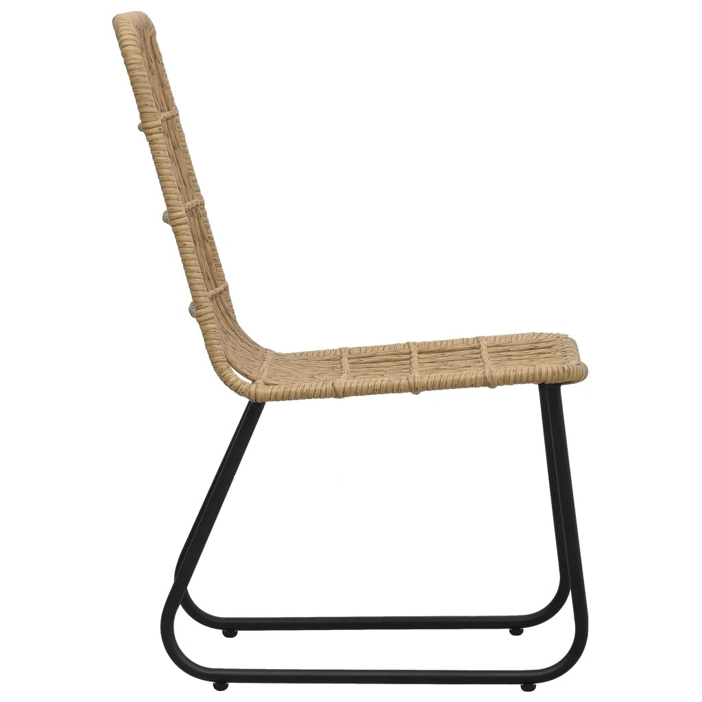 Set da Pranzo da Giardino 5 pz in Polyrattan e Vetro