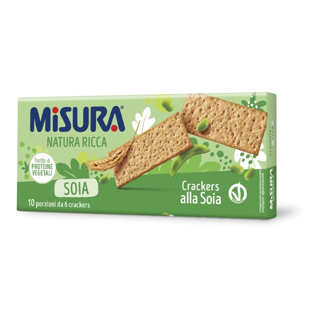 Misura natura ricca crackers alla soia in confezione da 400 grammi con 10 monoporzioni