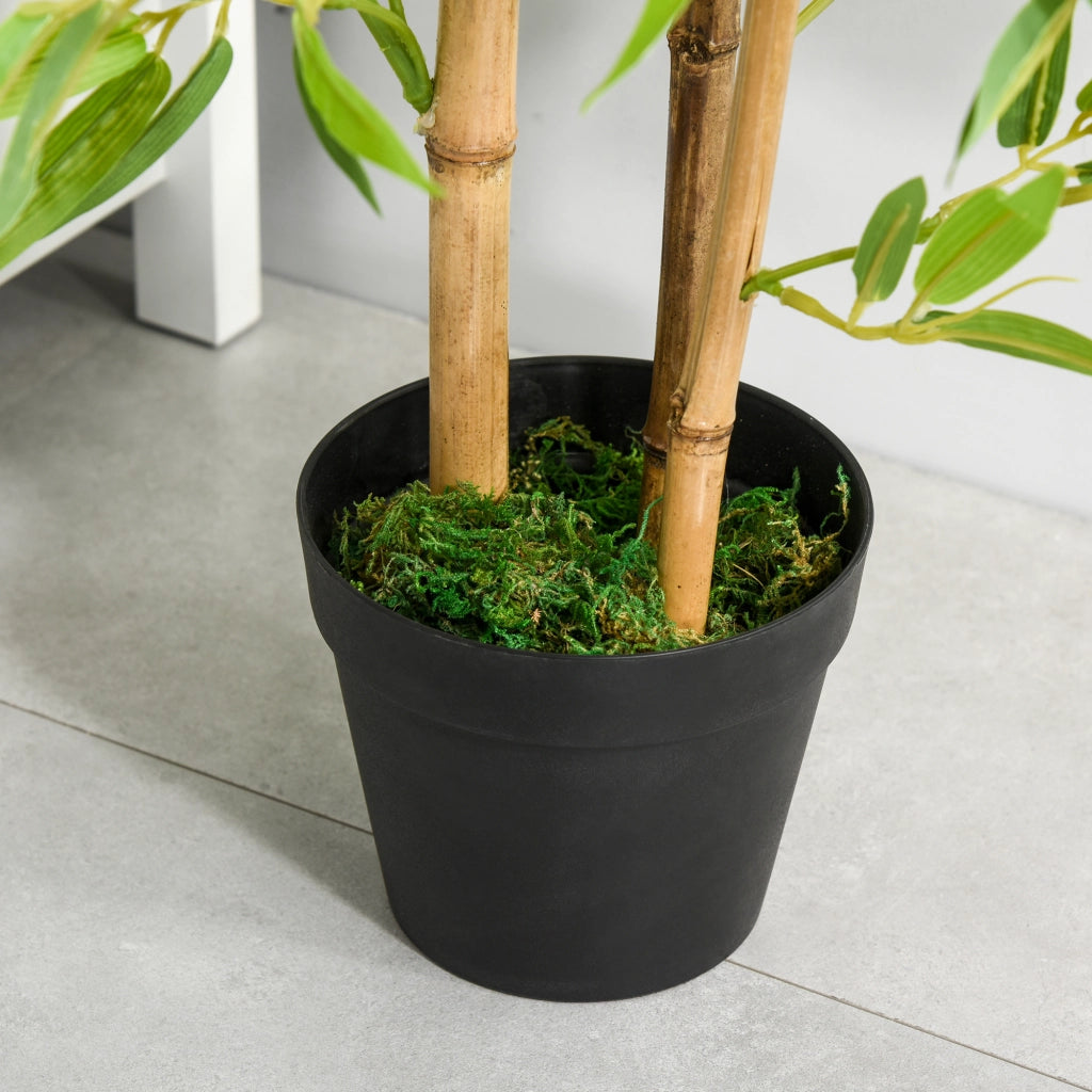Bamb¨´ Artificiale 120cm con Tronchi Reali ¨C Xylo ¨C Verde con Vaso Nero