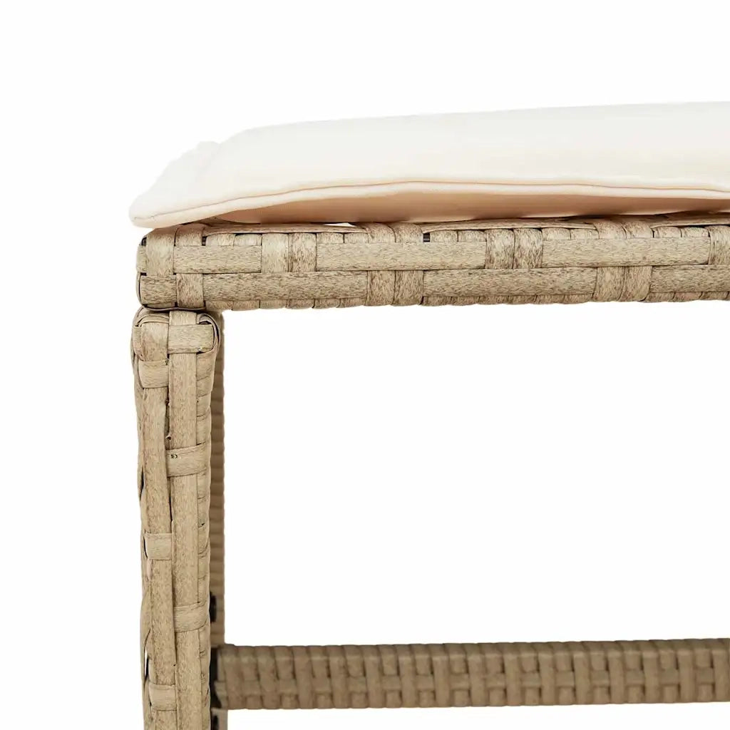 Set da Pranzo da Giardino 11 pz con Cuscini Beige in Polyrattan 3211156