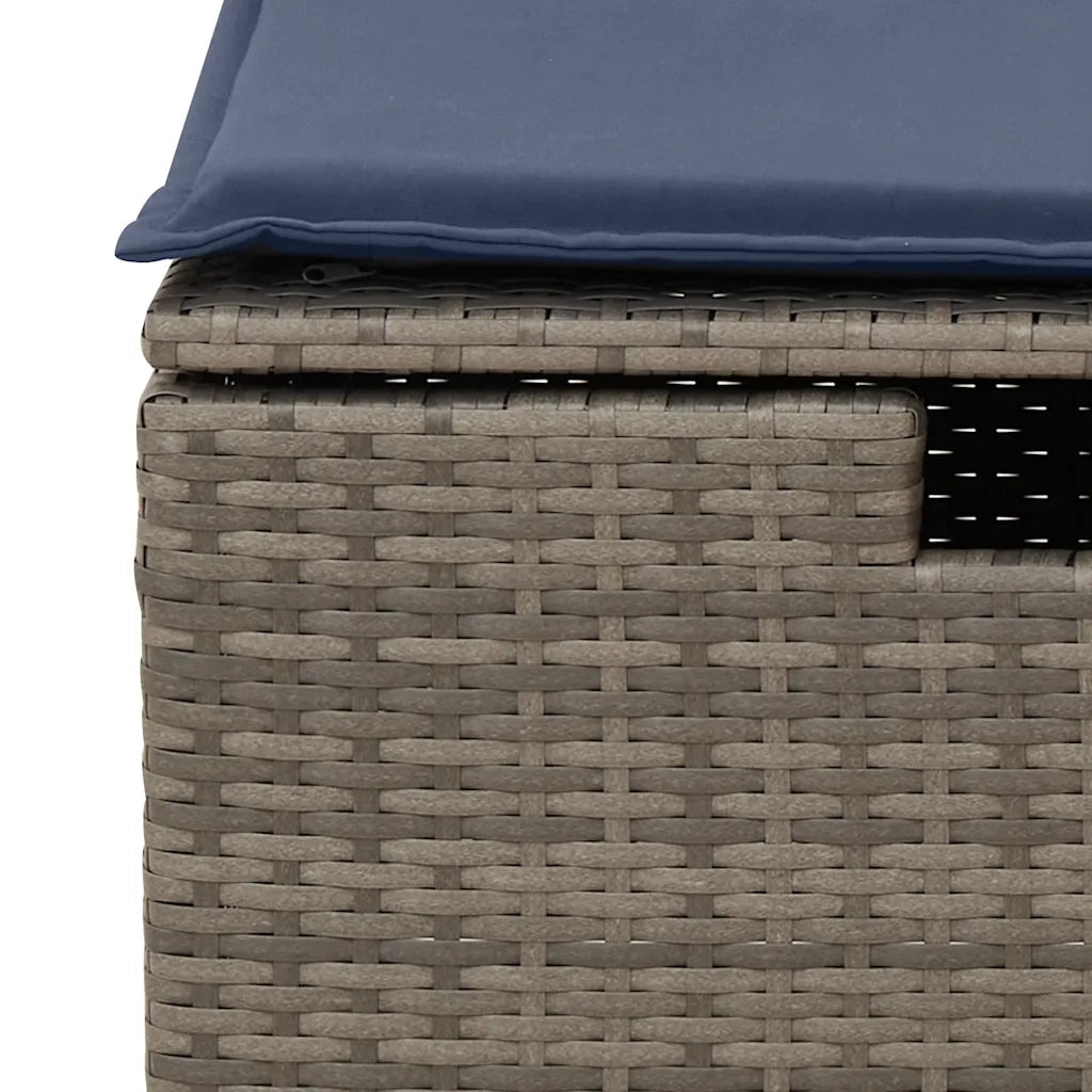Set Divano da Giardino 5 pz | Set Salotto da Giardino con Cuscini Grigio in Polyrattan