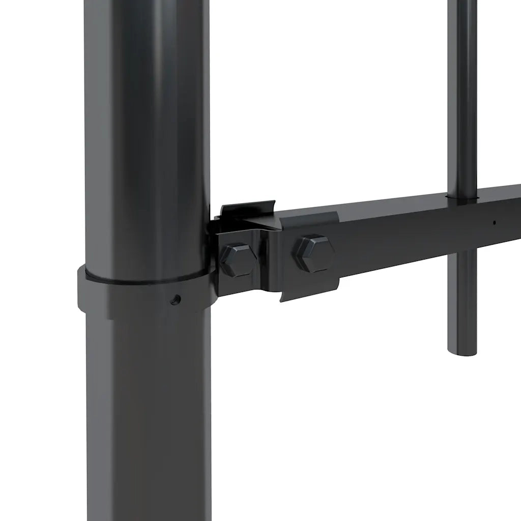 Recinzione da Giardino | Recinzione da cortile con Parte Superiore ad Anello in Acciaio 1070x120 cm Nera