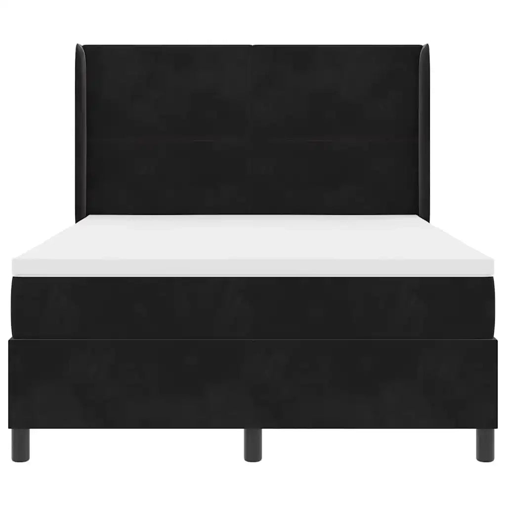 Letto a molle con materasso Nero 160 x 200 cm Velluto 3342016