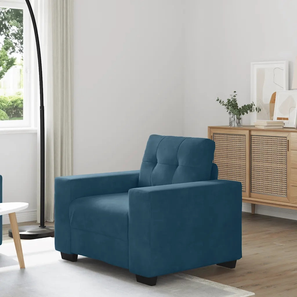Divano Sedia Blu 100x78x80 cm Velluto 4105107