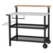 Carrello da cucina con ruote 116 x 73 x 111 cm grande capacità di stoccaggio design moderno metallo nero 20_0011652