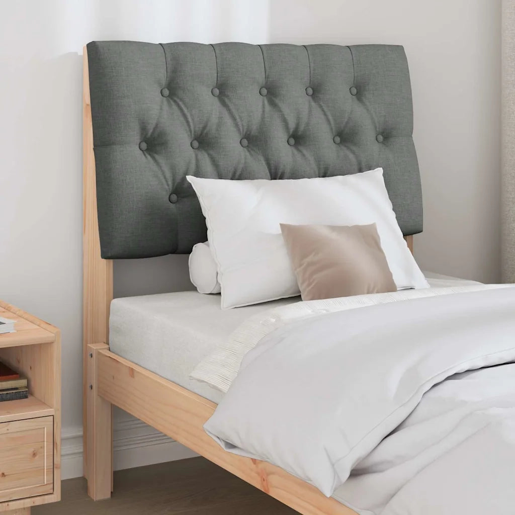 Testiera | Testata imbottita Grigio scuro 80 cm Pino massello