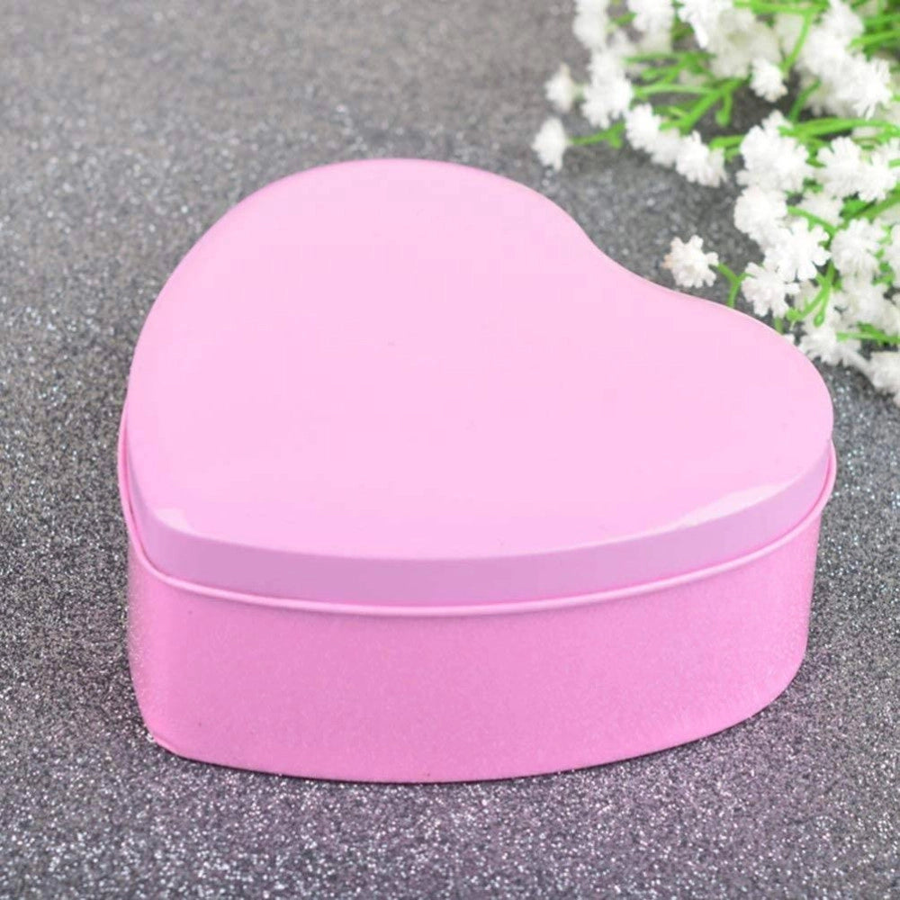 Trade Shop - 12 Scatoline In Latta A Forma Di Cuore Bomboniera Segnaposto Portaconfetti Rosa -