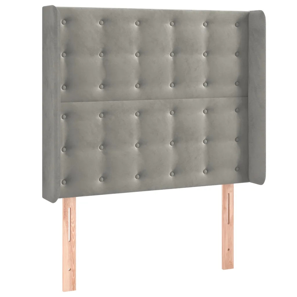 Testiera a LED Grigio Chiaro 93x16x118/128 cm in Velluto 3124518