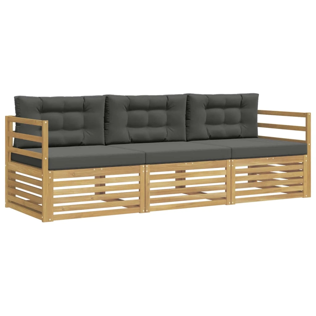 Set di divani da esterno 3 pz Bianco e Antracite Poliestere 3389947