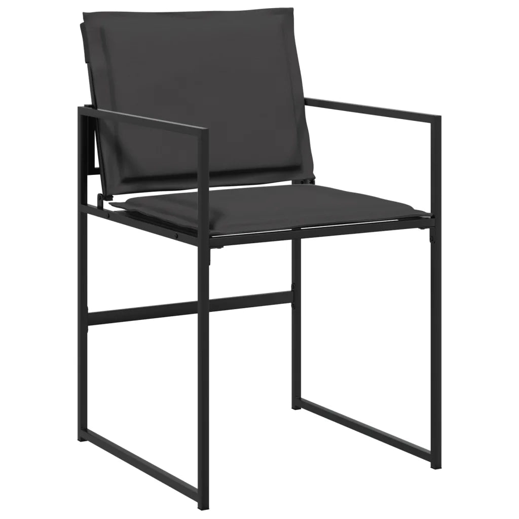 Set da Pranzo da Giardino con Cuscini Nero in Textilene 3295073