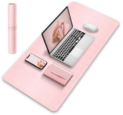 Matrice antiscivolo per scrivania in pelle di suède, matrice multifunzione per ufficio, scrivania per laptop, protezione per scrivania, adatto per ufficio/lavoro da casa (rosa, 80x40 cm)