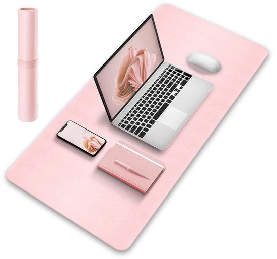 Matrice antiscivolo per scrivania in pelle di suède, matrice multifunzione per ufficio, scrivania per laptop, protezione per scrivania, adatto per ufficio/lavoro da casa (rosa, 80x40 cm)