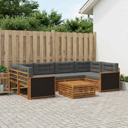 Set di divani da esterno 7 pcs Naturale e Antracite Poliestere 3383075