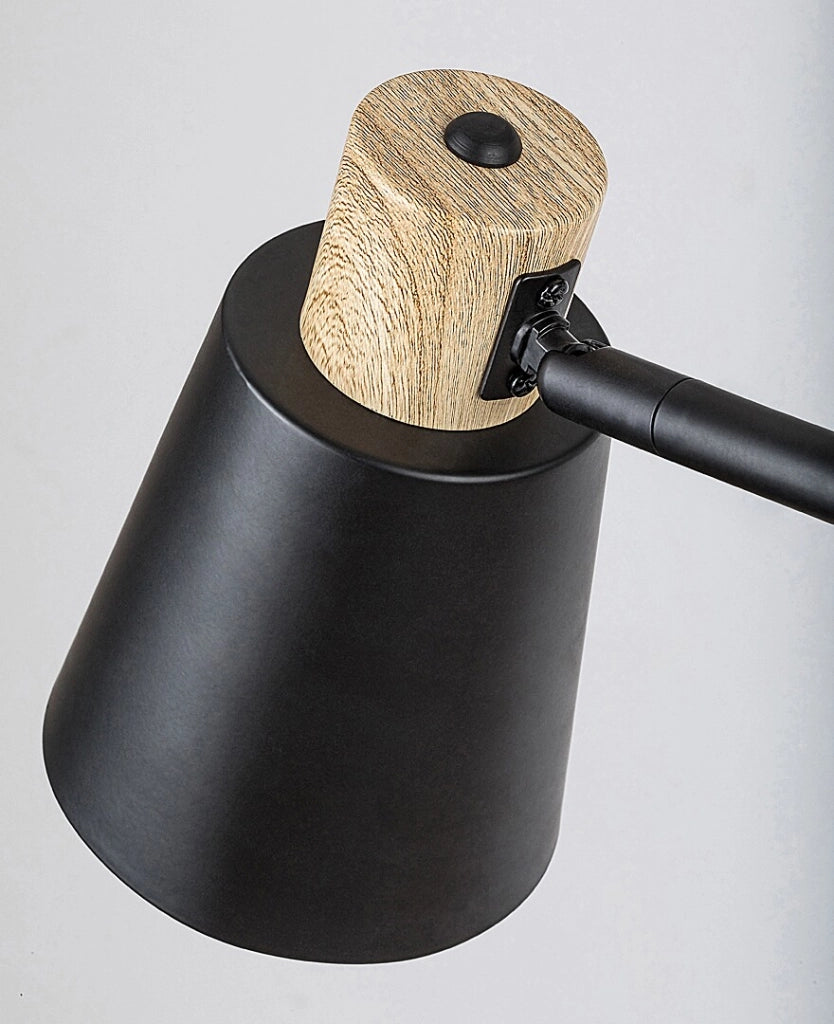 Lampada da terra nera con mensola E27 Rabalux Azim2