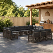 Set Divano da Giardino 13 pz Grigio polyrattan 3436157