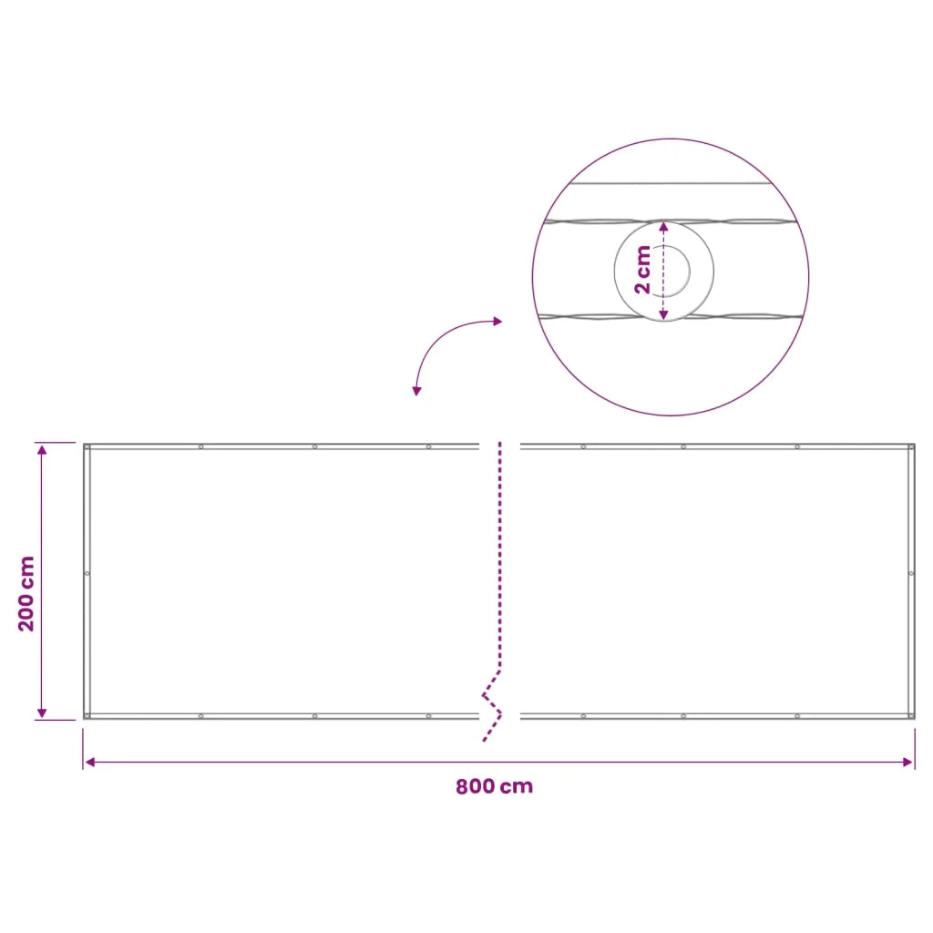 Schermo di Privacy per Balcone-Pannello per privacy 200 x 800 cm 622782